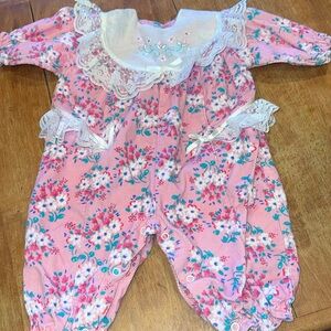 Vintage Floral Corduroy Cottagecore Baby Jumper